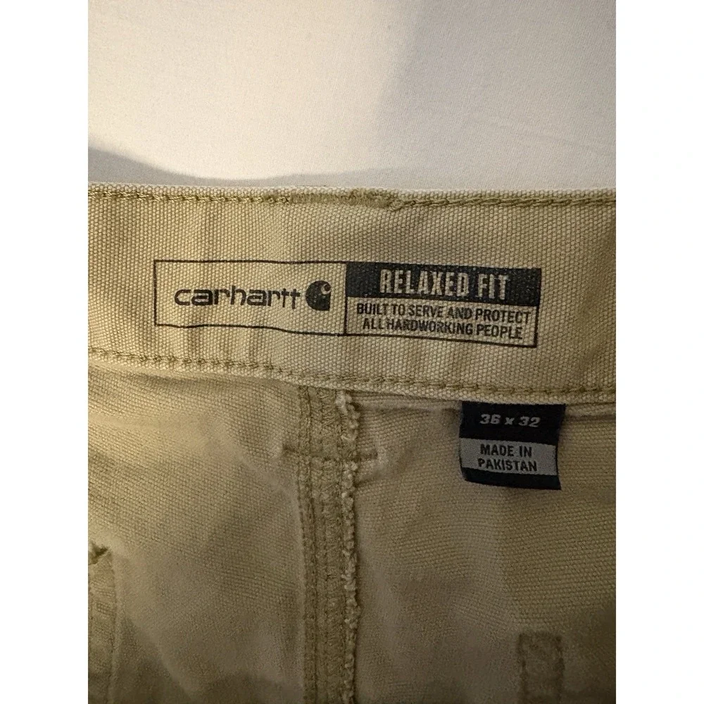 Carhartt Rugged Flex Pants Mens Size 36x32 Beige Relaxed Fit Straight 102291-253